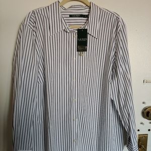 LAUREN BLACK AND WHITE STRIPED SHIRT - NWT